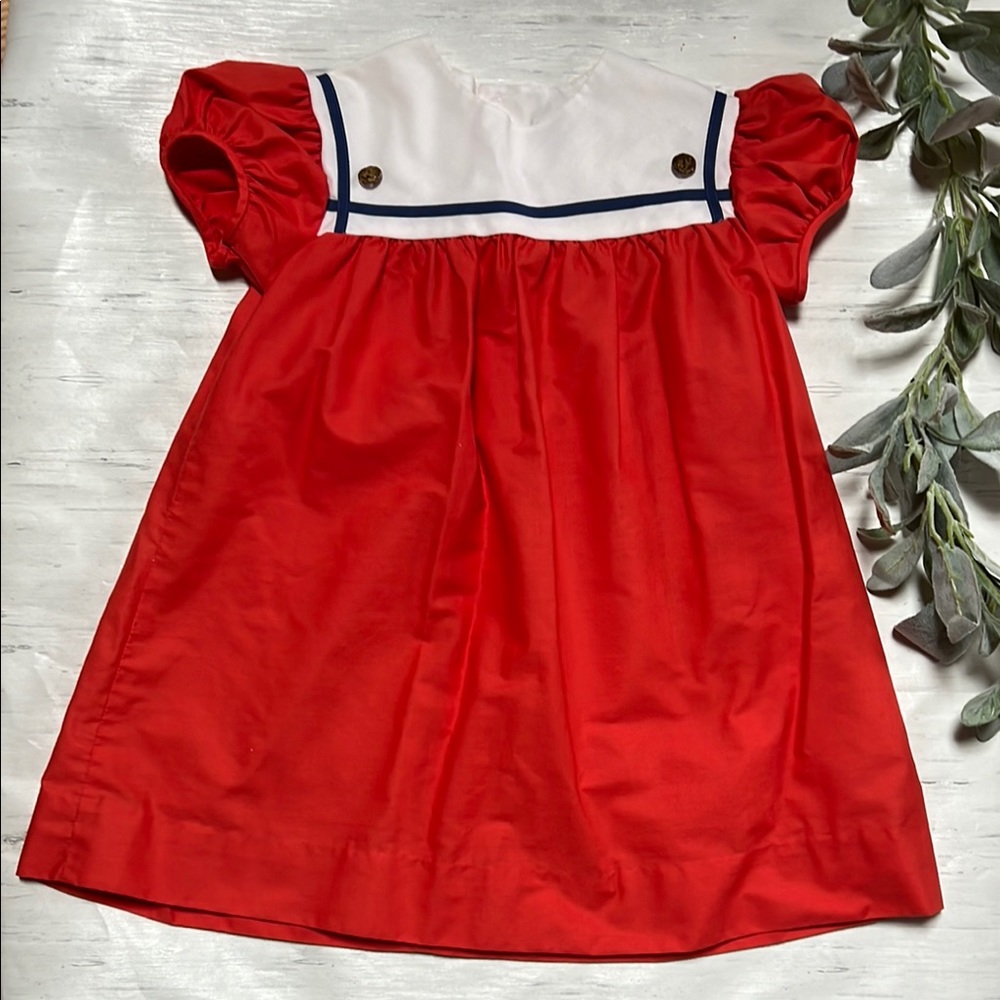 Vintage 1970s Girls 5 Nautical Style Dress by Cinderella